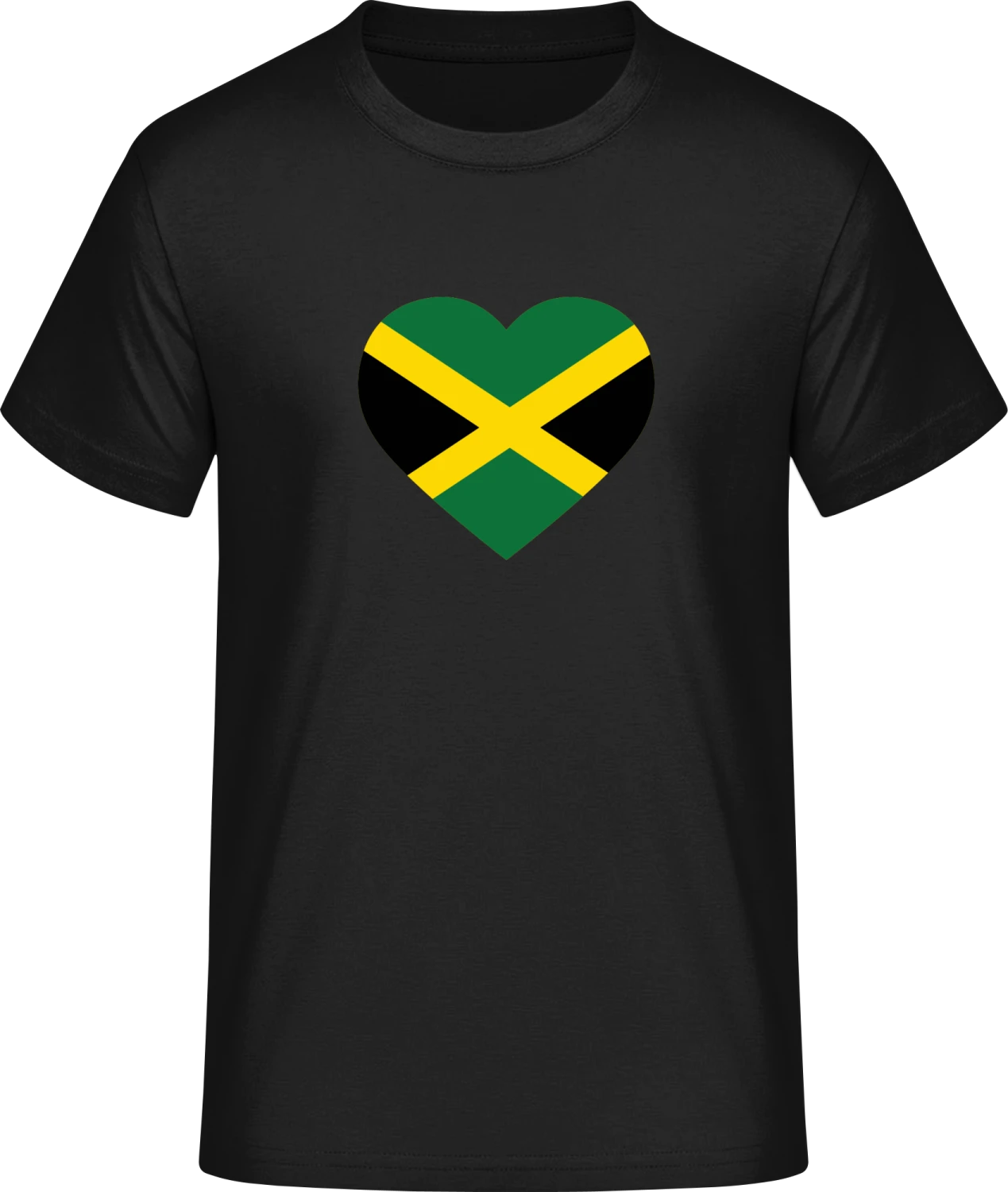 Jamaica Heart Flag - Front_Schwarz