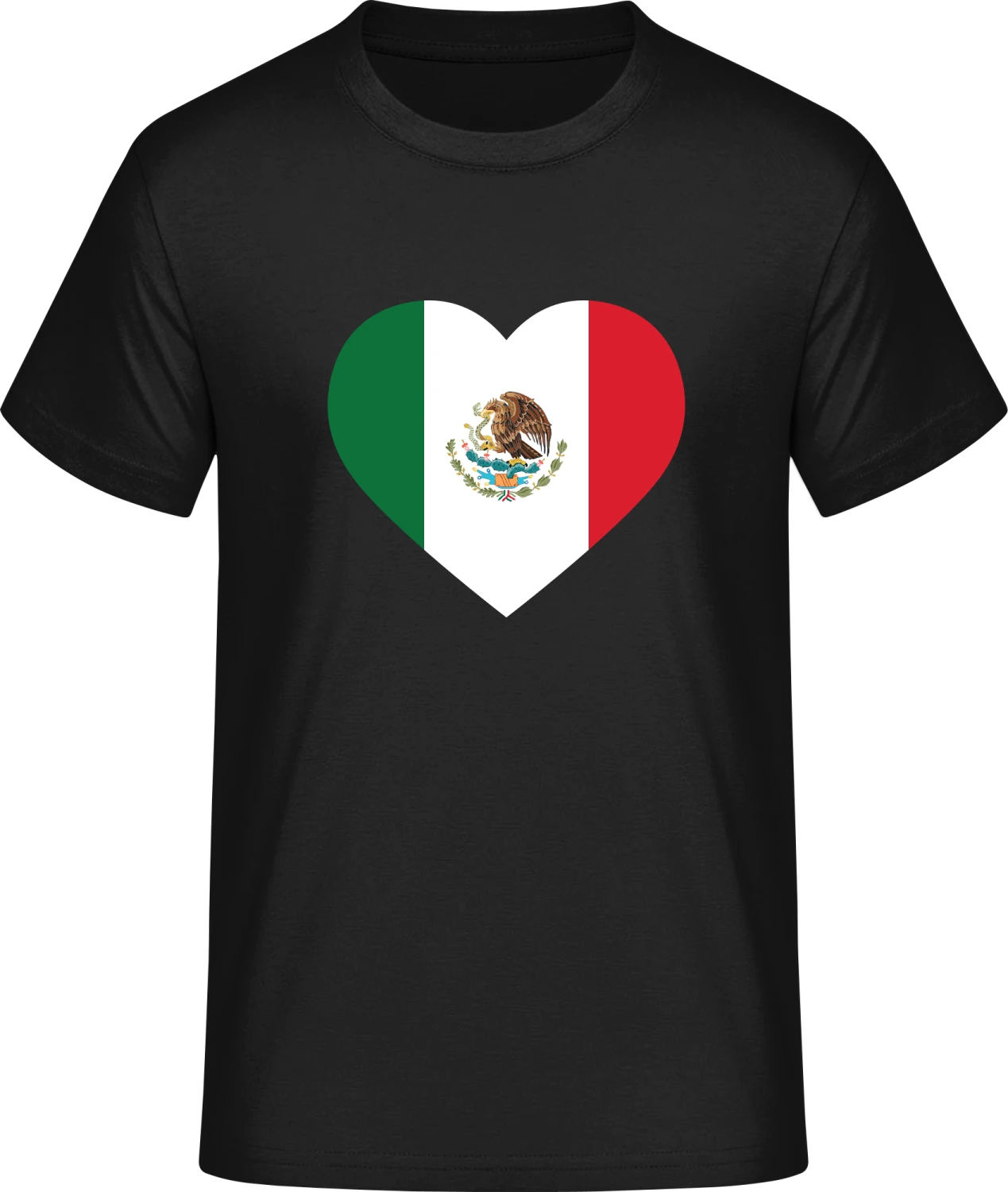 Mexico Heart Flag - Front_Schwarz