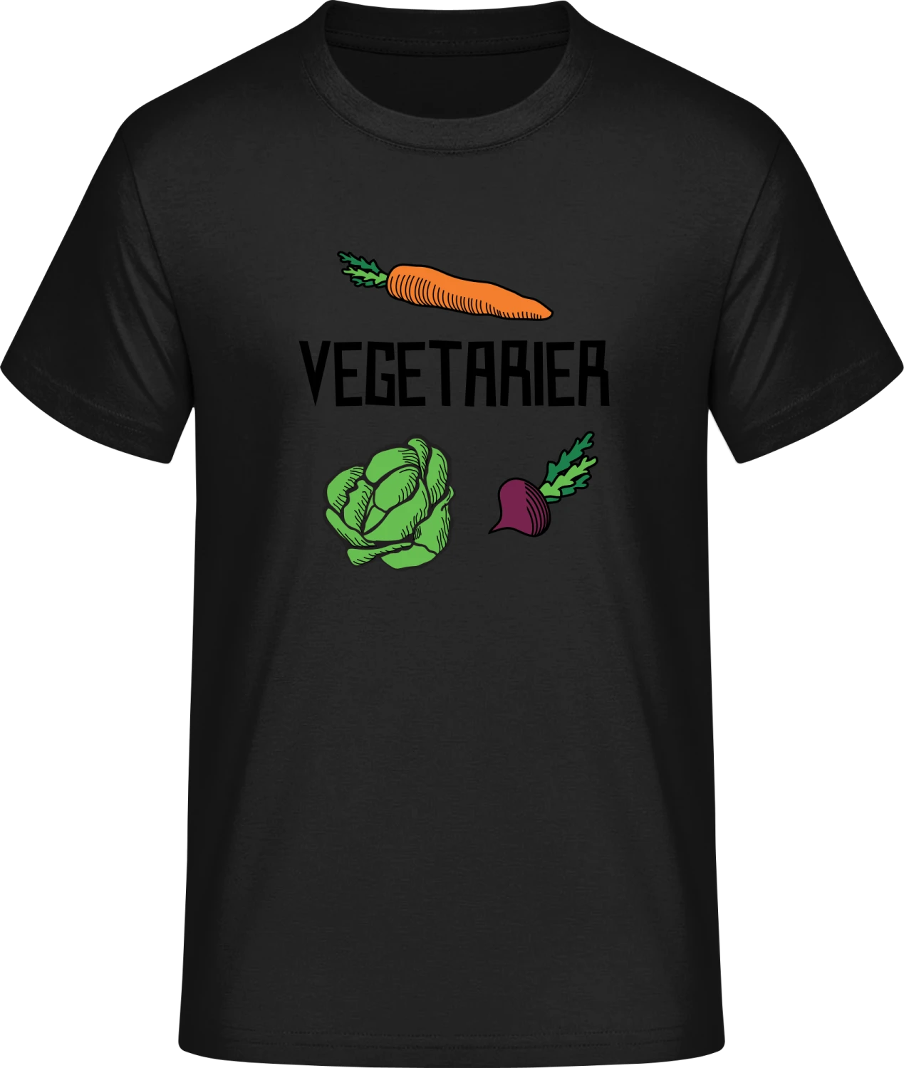 Vegetarier Illustration - Front_Schwarz