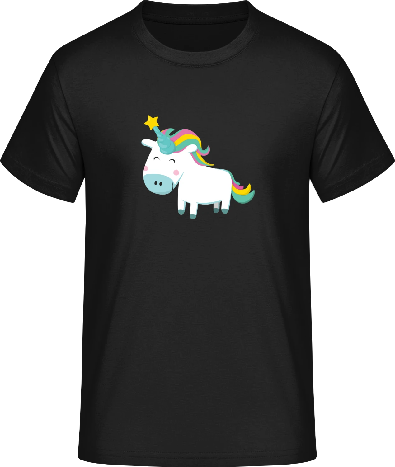 Unicorn With Star - Front_Schwarz