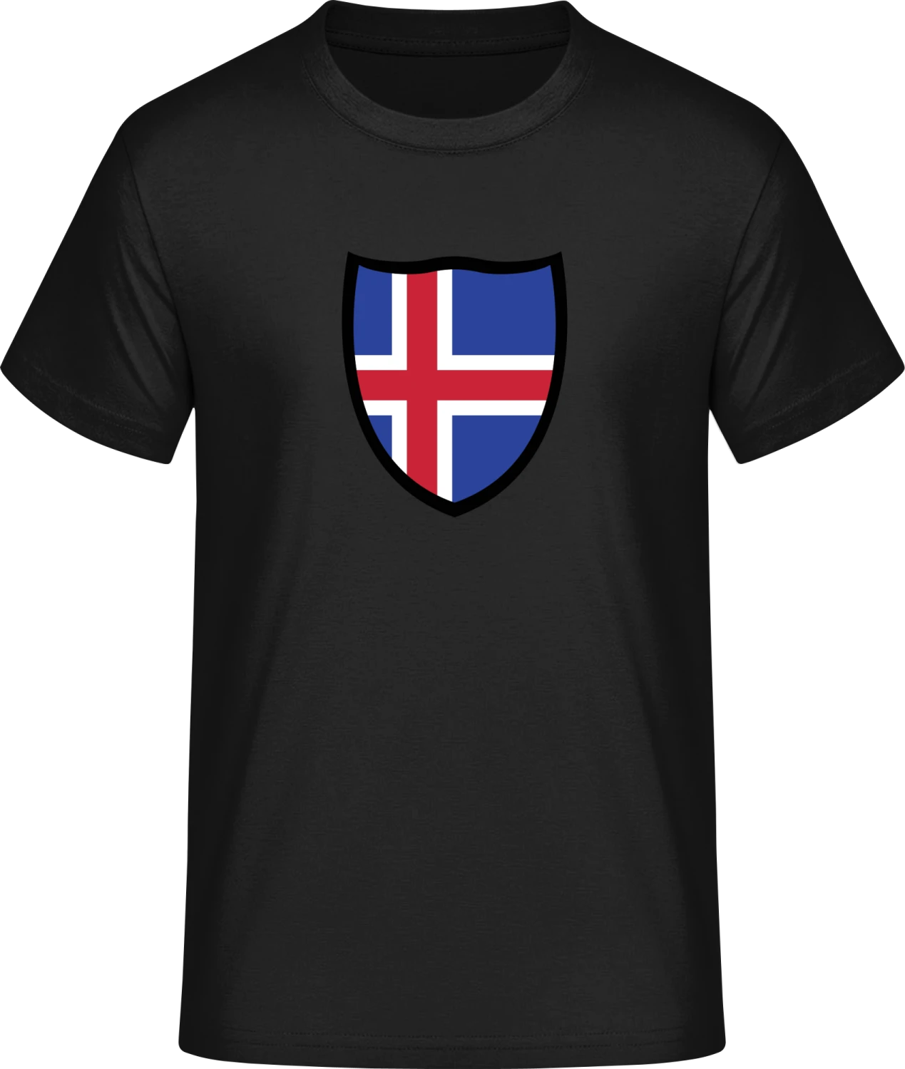 Iceland Flag Shield - Front_Schwarz