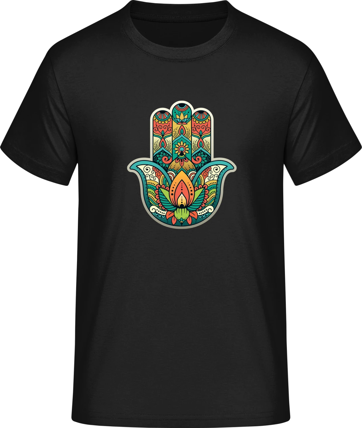 Colorful Hamsa Hand - Front_Schwarz