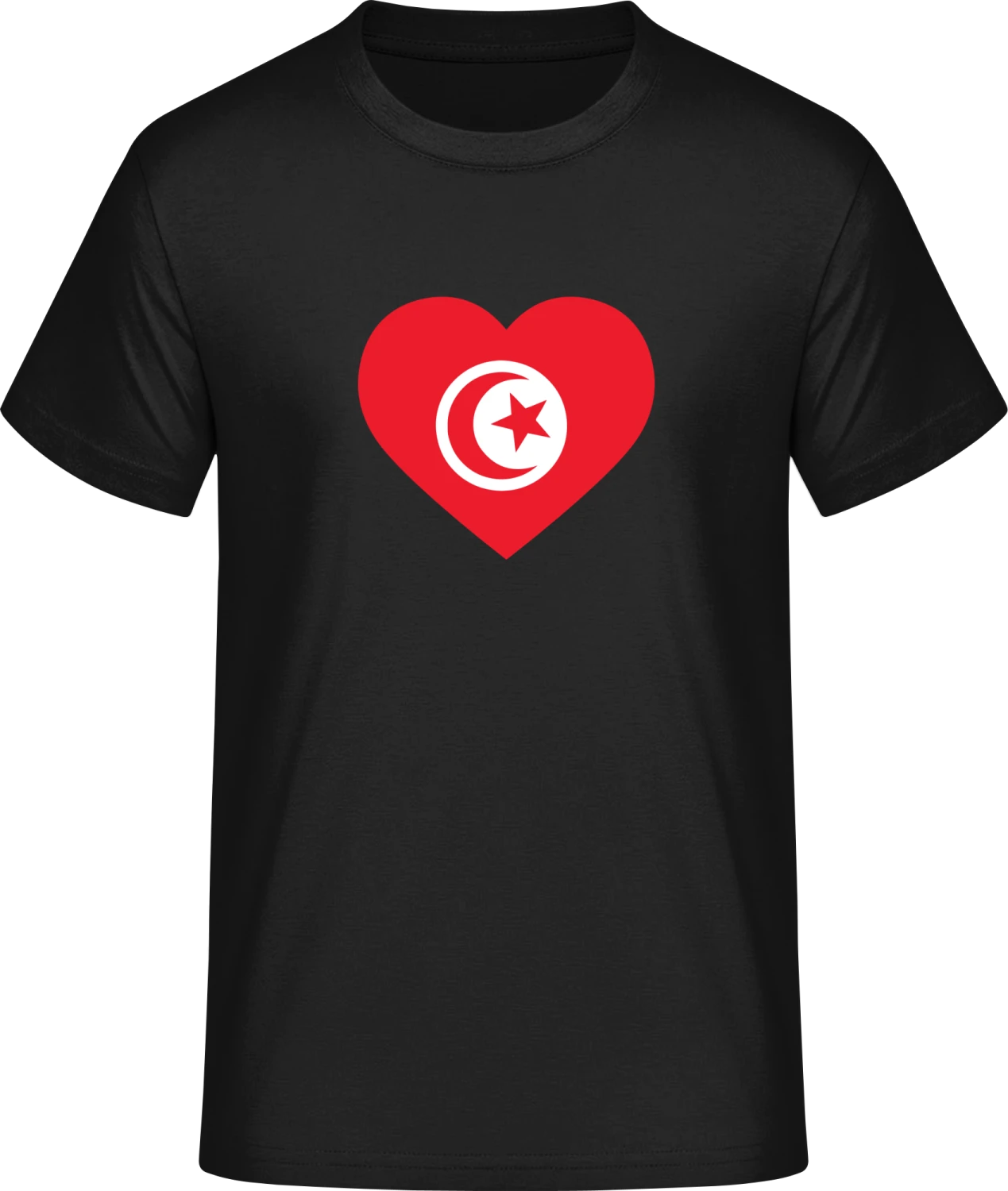 Tunisian Heart Flag - Front_Schwarz