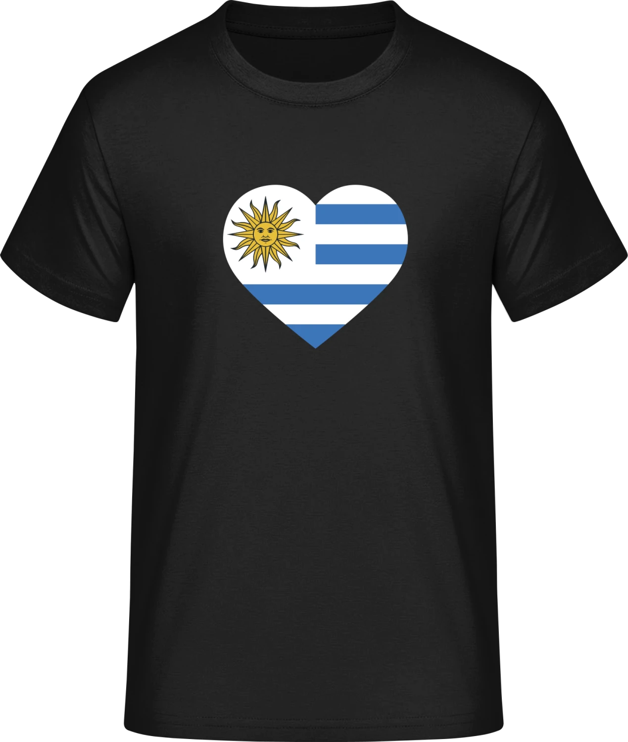 Uruguay Heart Flag - Front_Schwarz