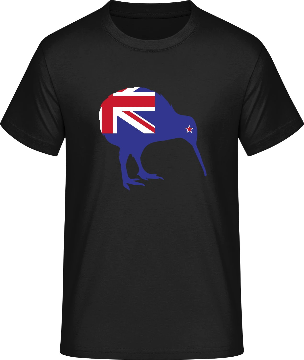 Kiwi New Zealand Flag - Front_Schwarz