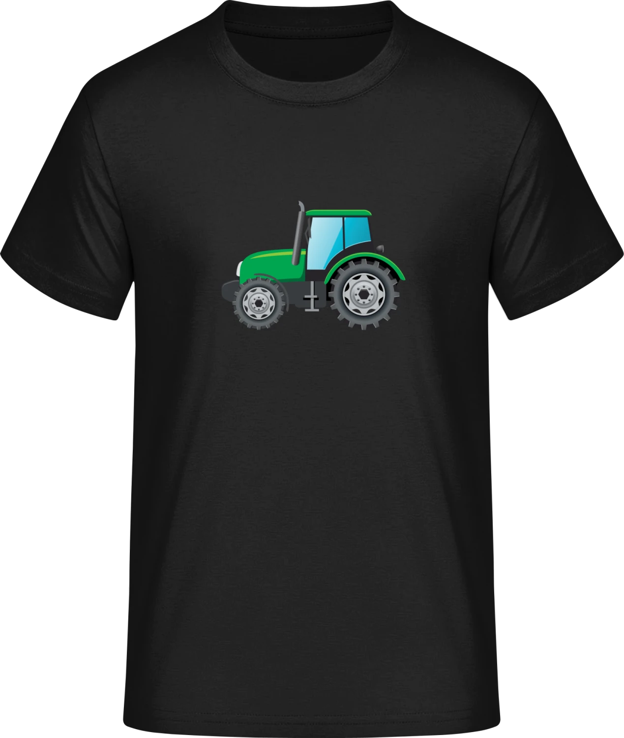 Green Tractor Illu - Front_Schwarz