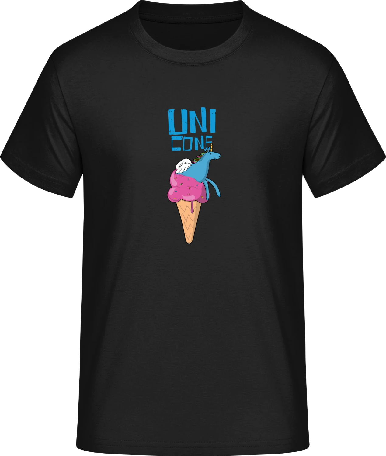 Unicorn Ice Cream Cone - Front_Schwarz