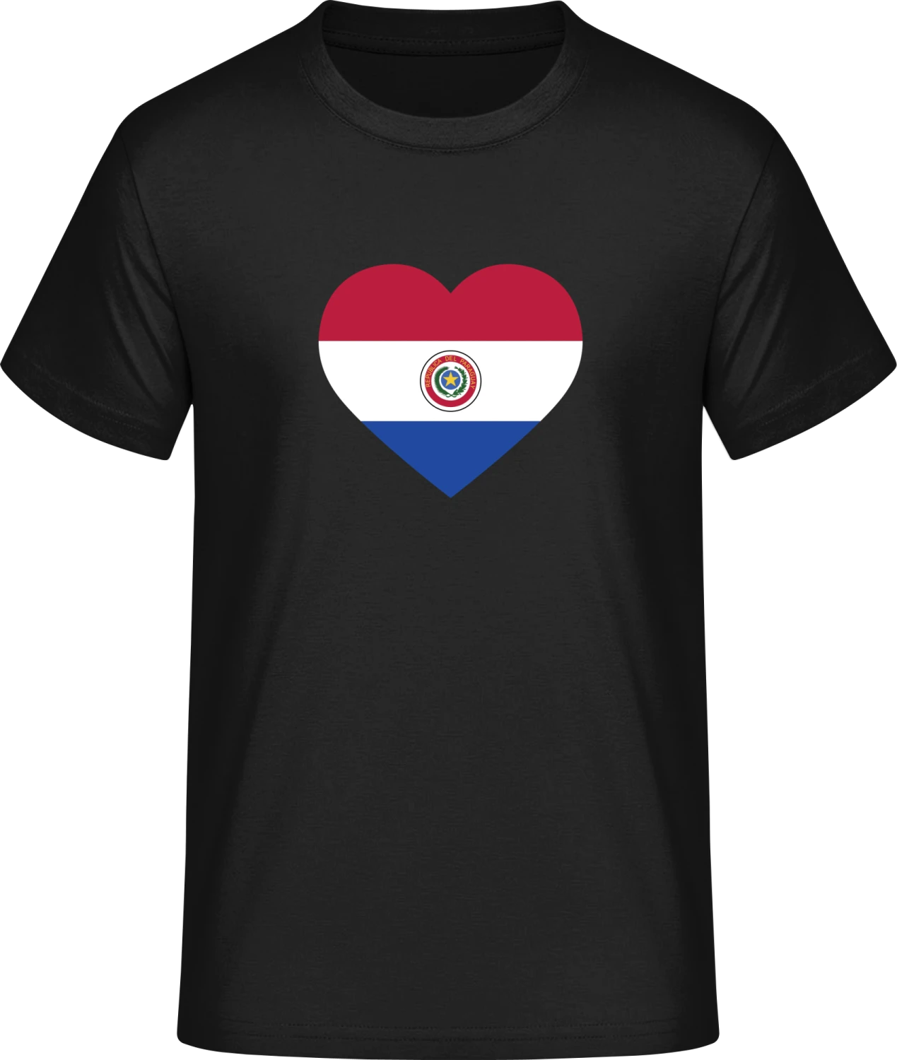 Paraguay Heart Flag - Front_Schwarz