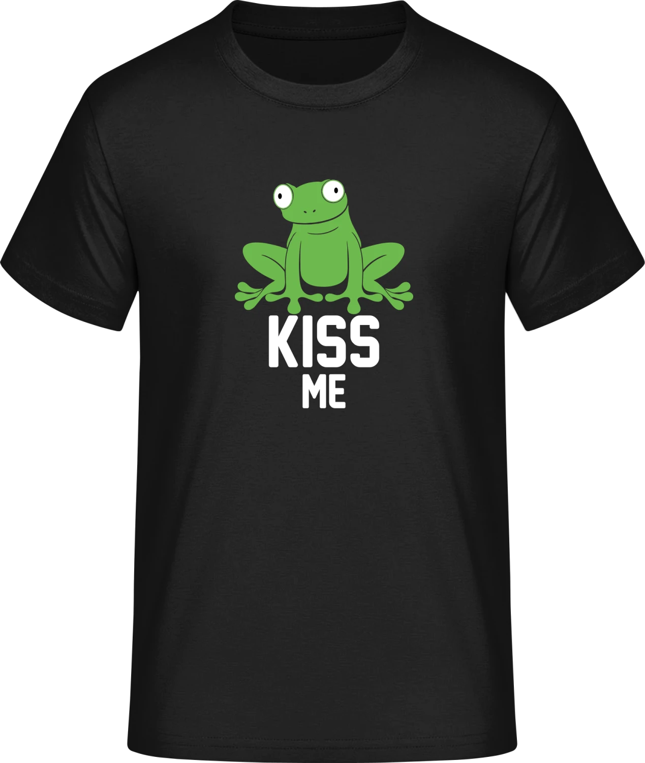 Kiss Me Green Frog - Front_Schwarz