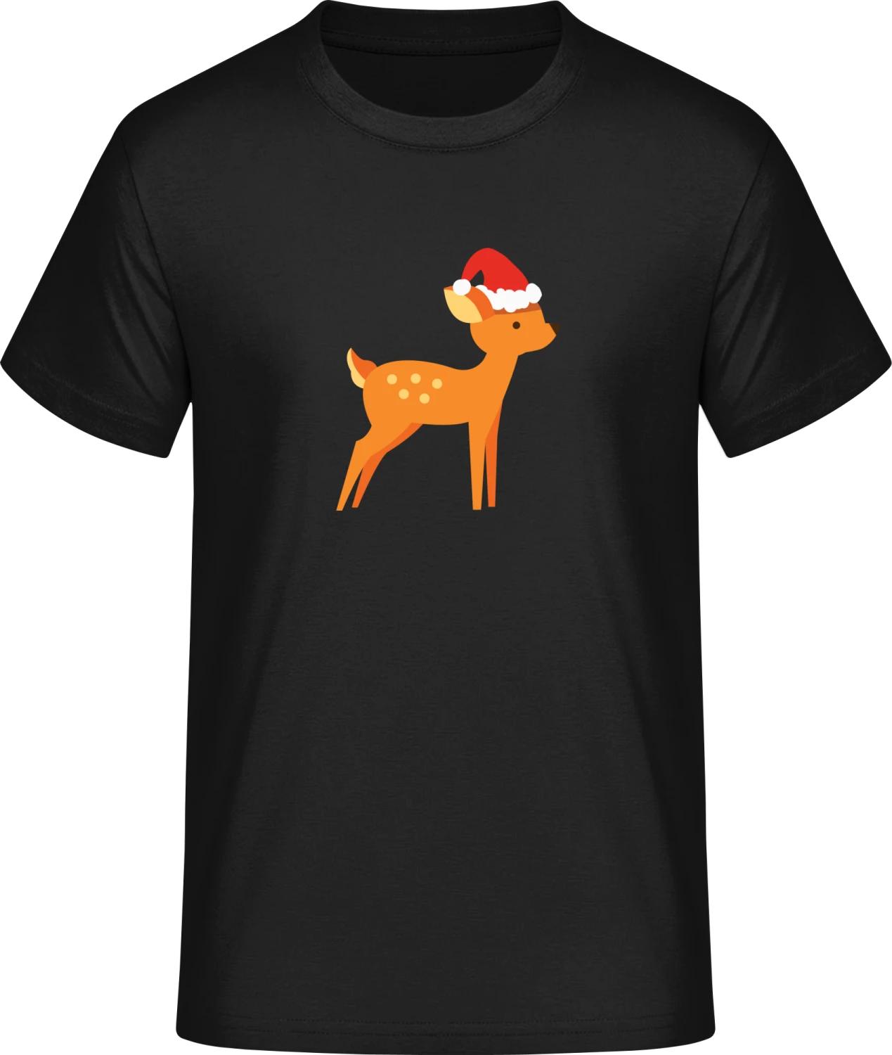 Little Deer With Christmas Hat - Front_Schwarz