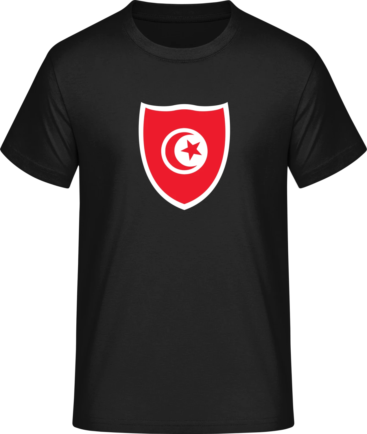 Tunisia Flag Shield - Front_Schwarz