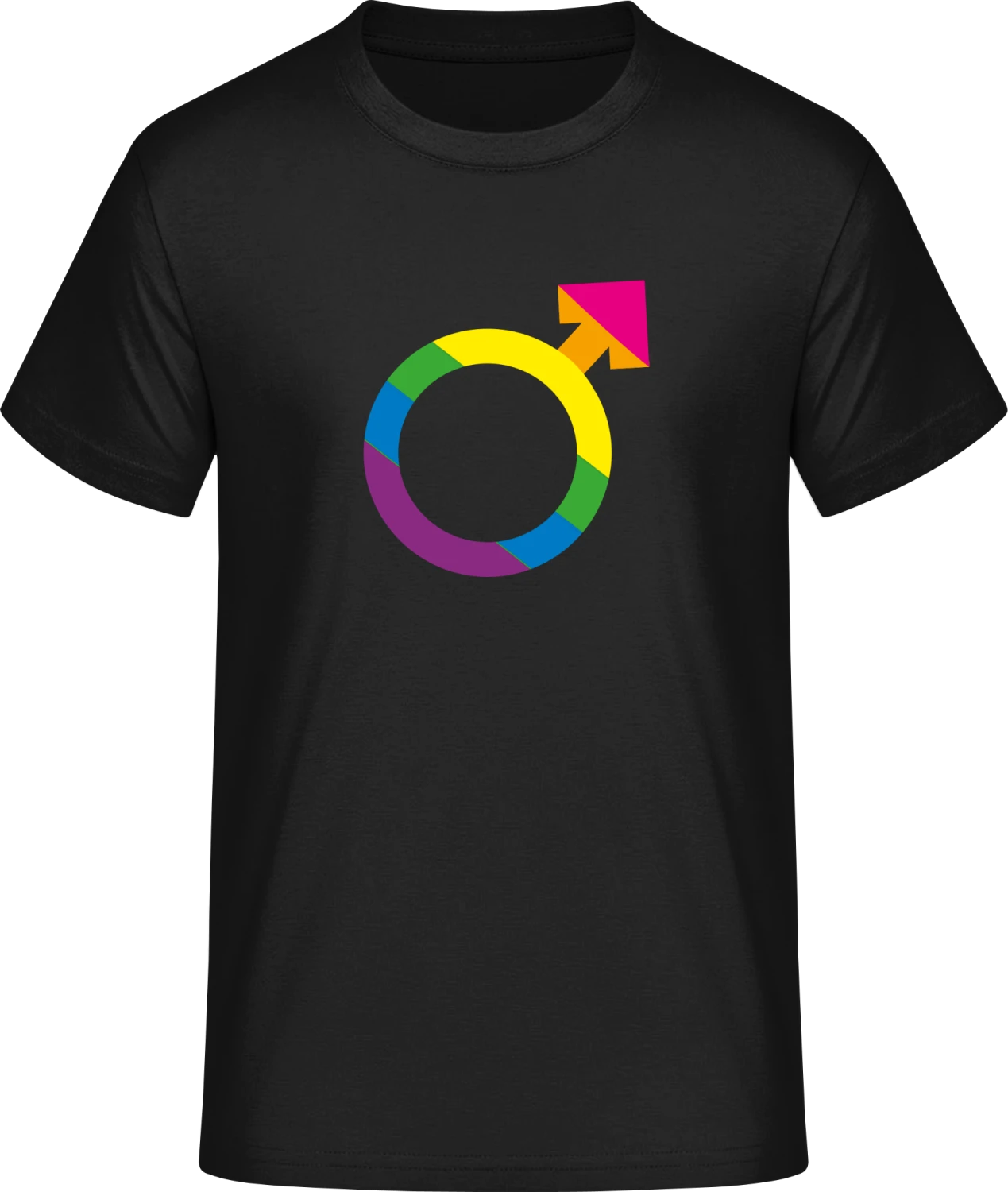 Man Symbol Rainbow - Front_Schwarz