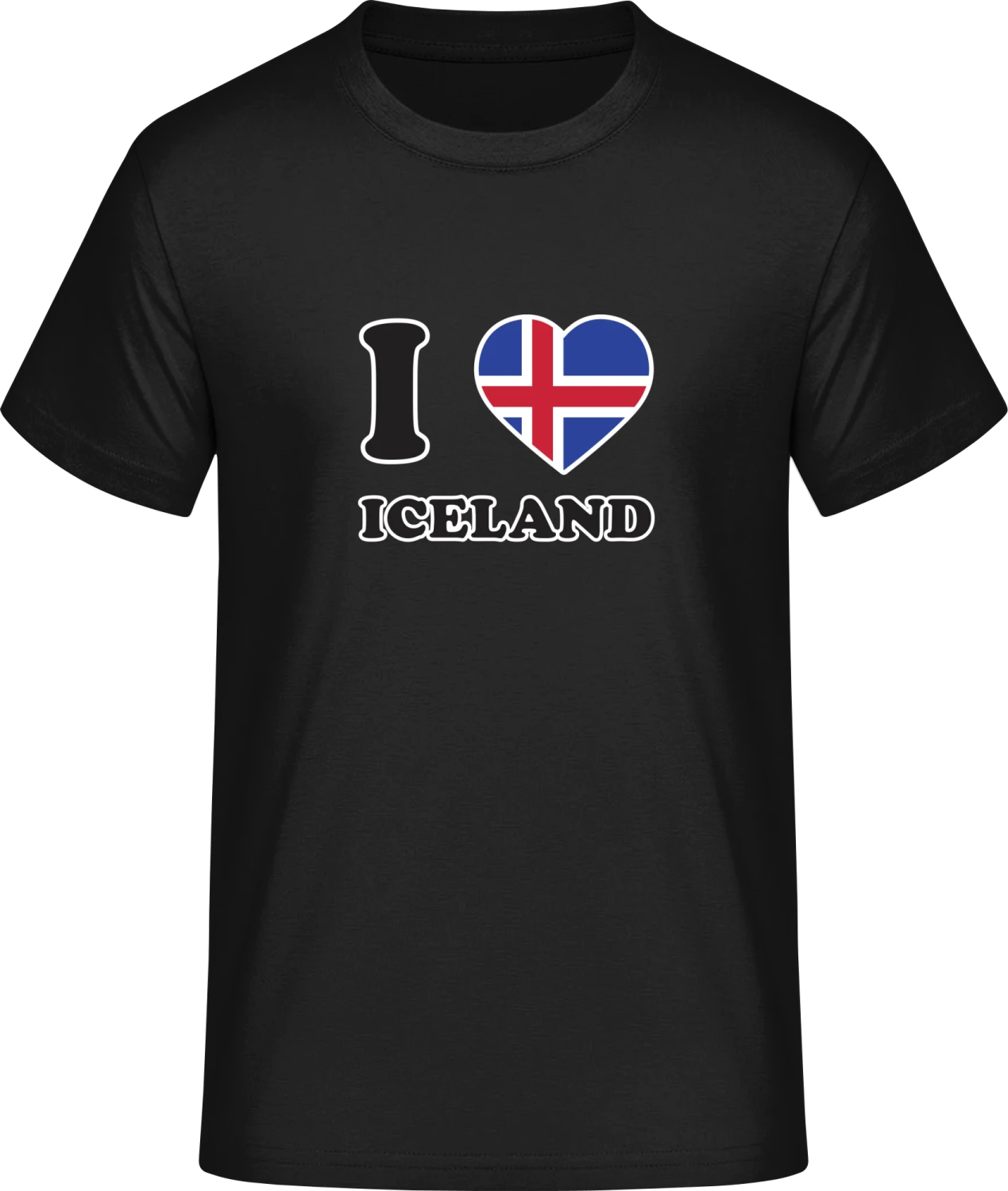 I Love Iceland Fan - Front_Schwarz