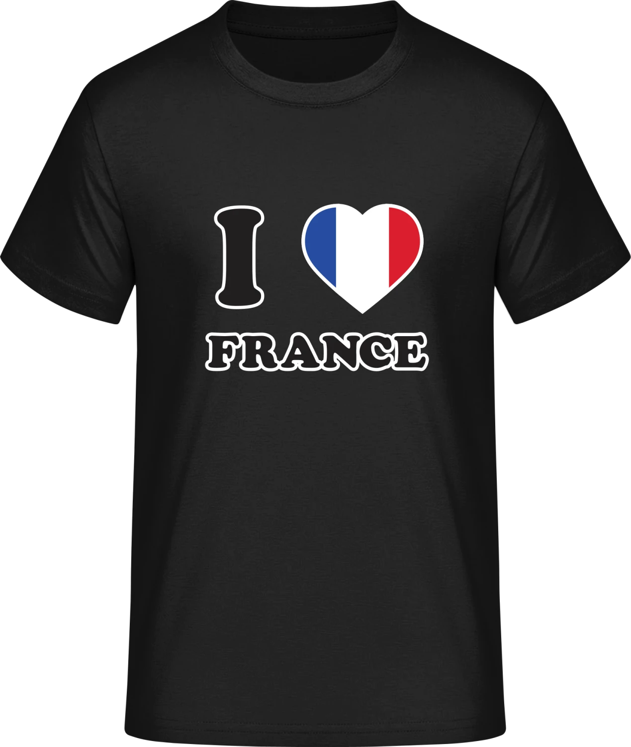 I Love France Fan - Front_Schwarz