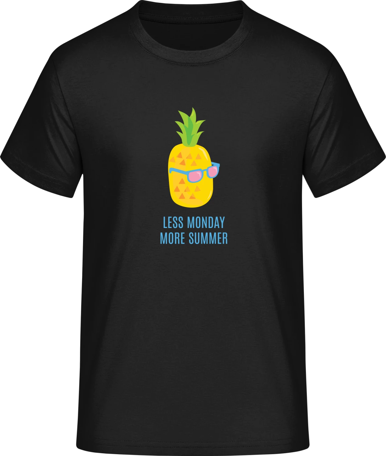 Less Monday More Summer Pineapple - Front_Schwarz