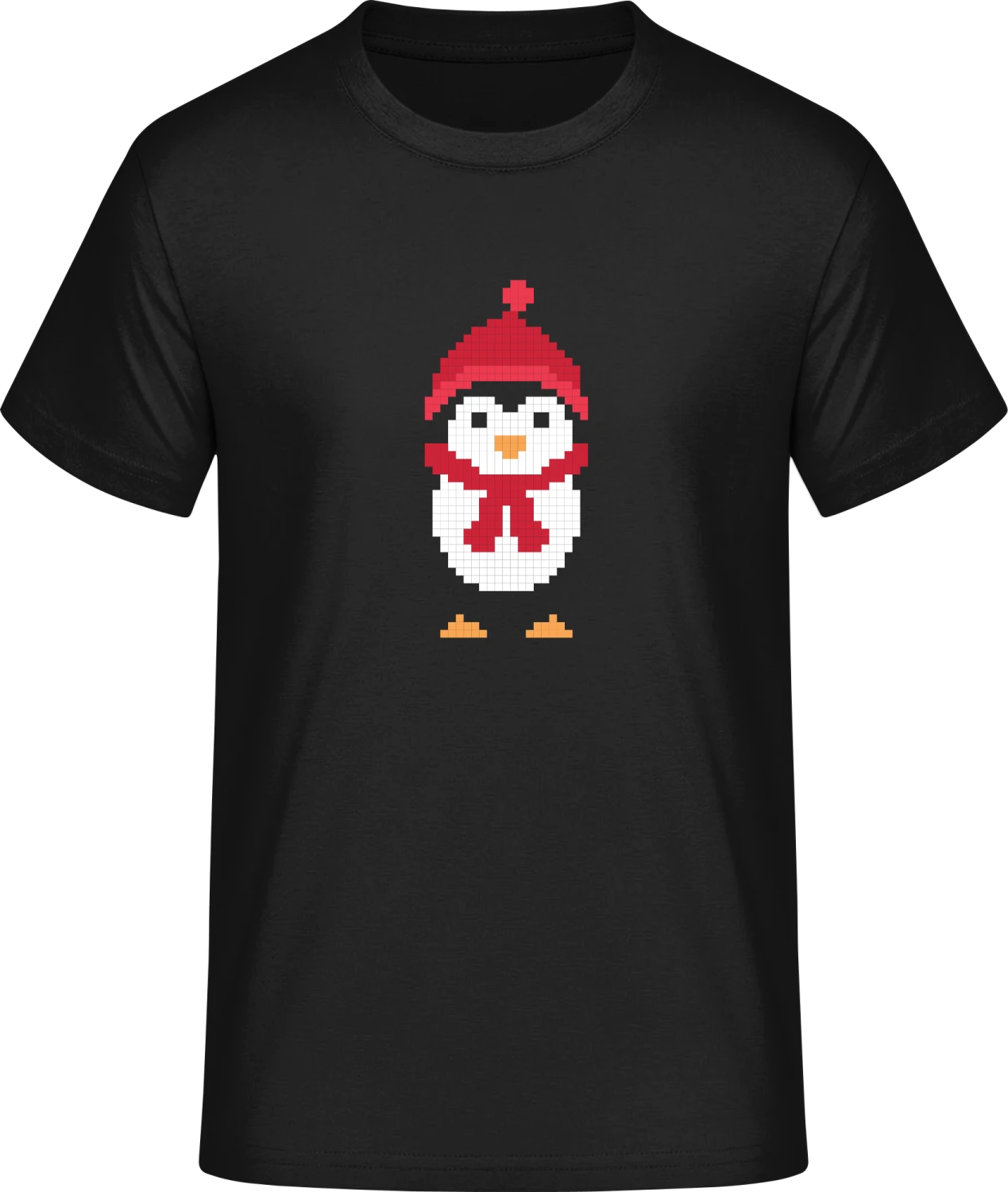 Winter Pixel Penguin - Front_Schwarz