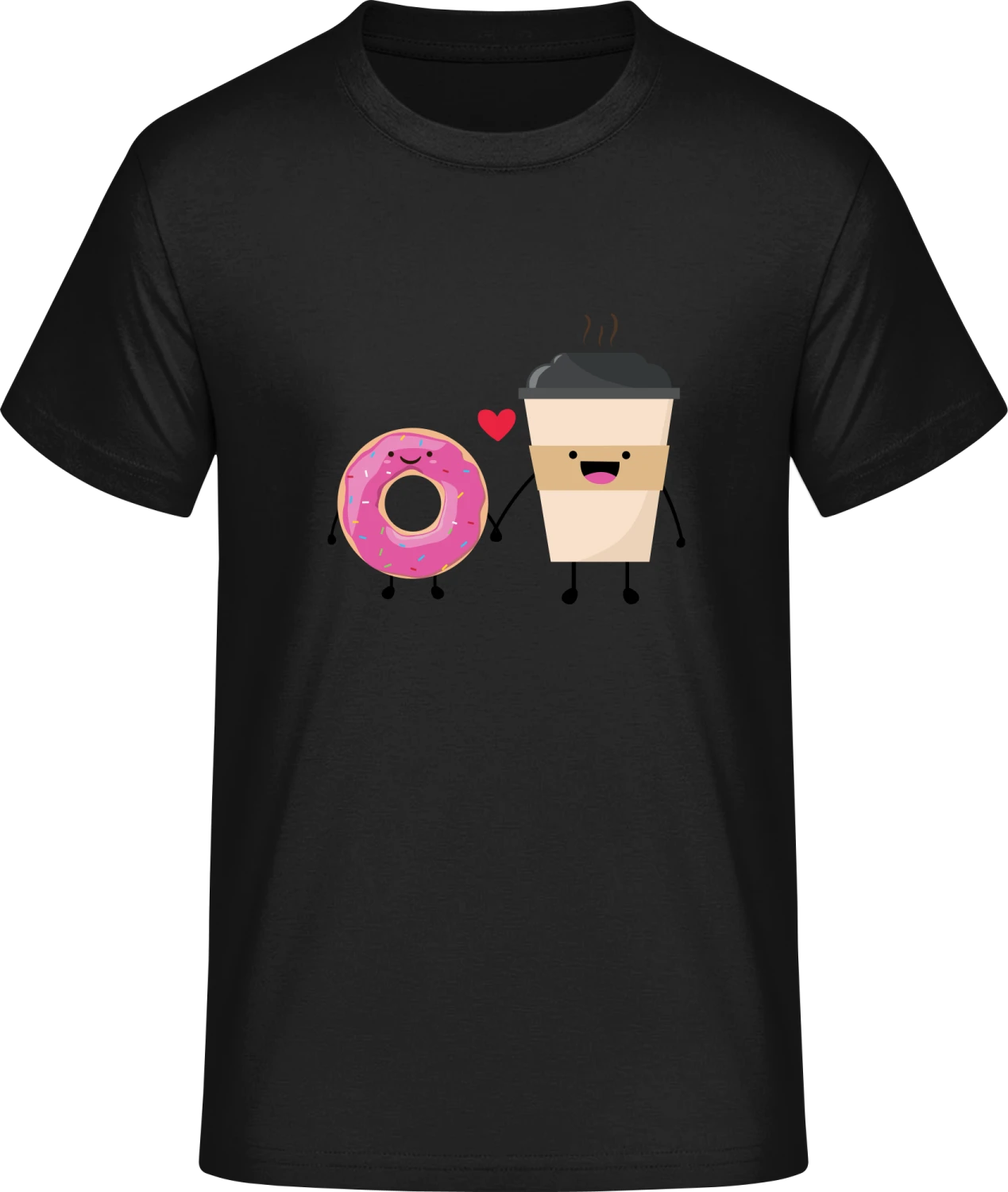 Donuts And Coffee In Love - Front_Schwarz