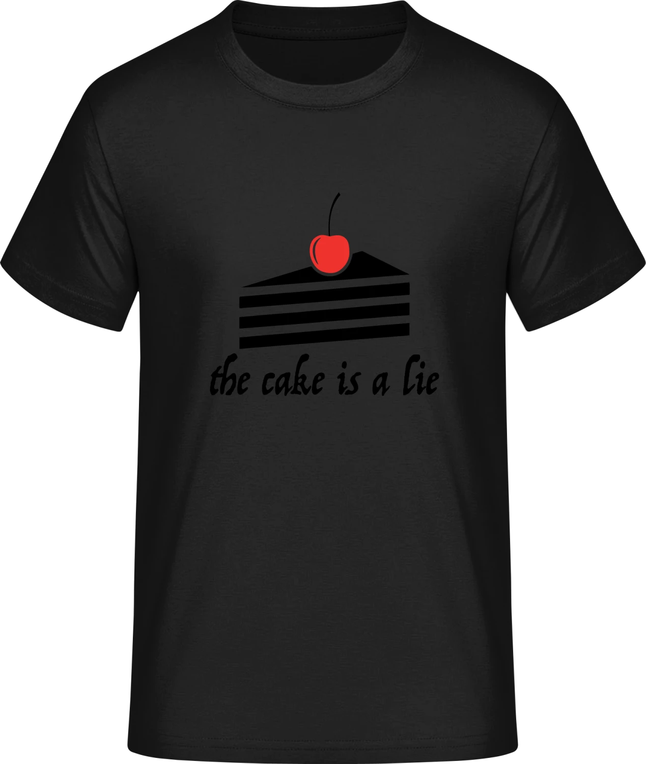 The Cherry Cake Is A Lie - Front_Schwarz