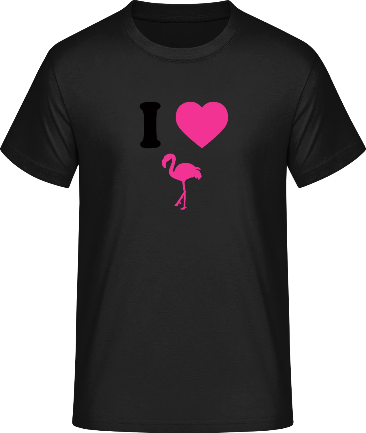 I Love Flamingos In Pink - Front_Schwarz