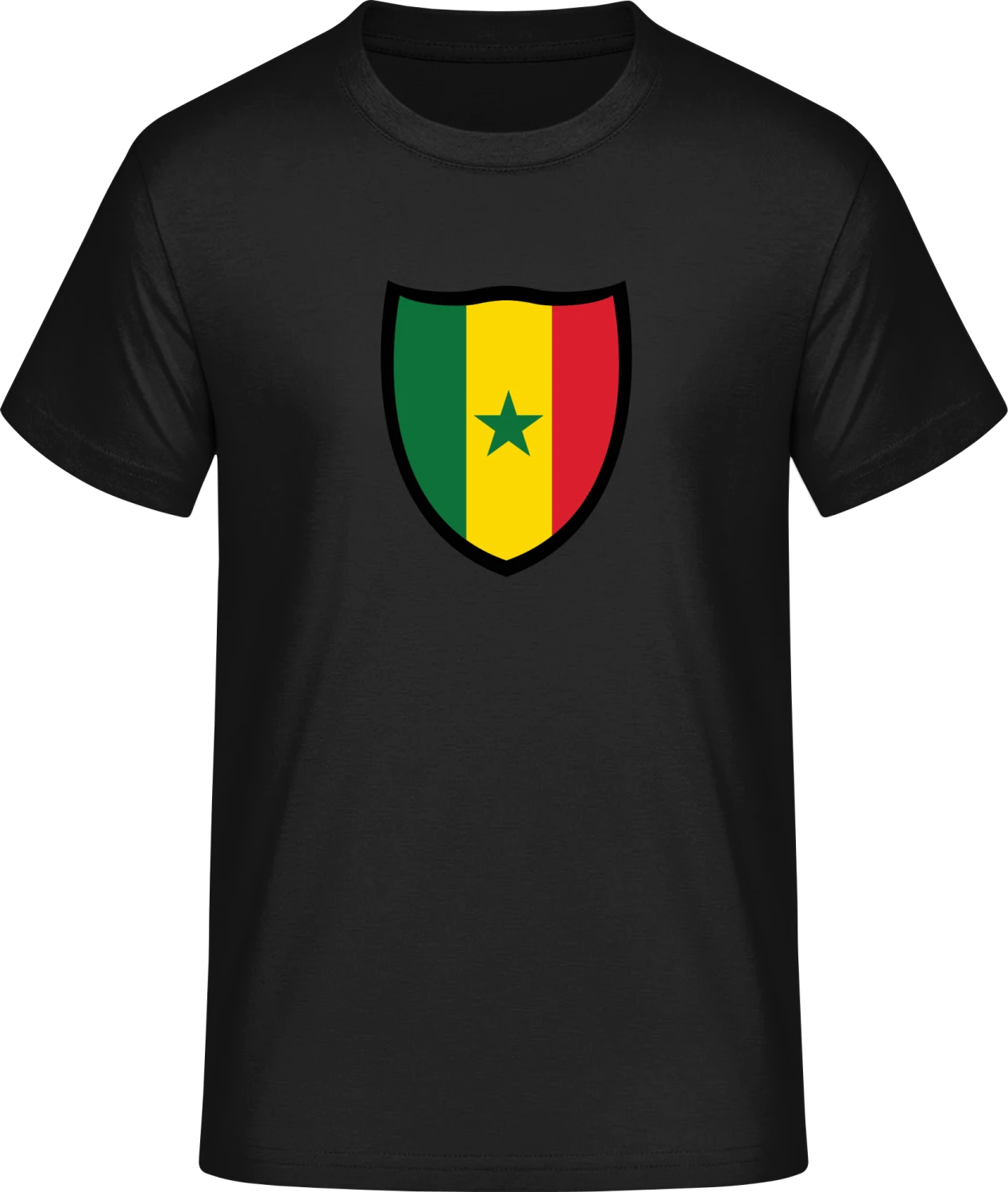 Senegal Flag Shield - Front_Schwarz