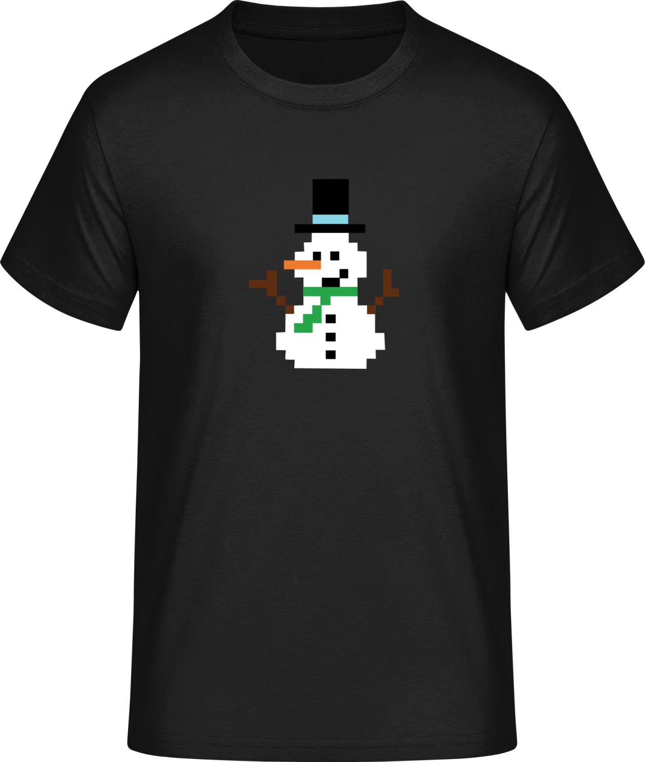 Pixel Snowman - Front_Schwarz