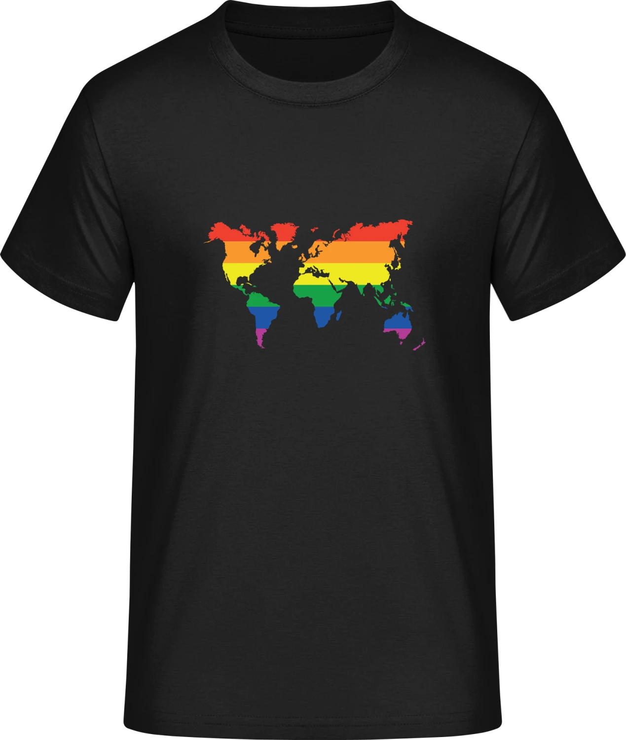 World Map Rainbow - Front_Schwarz