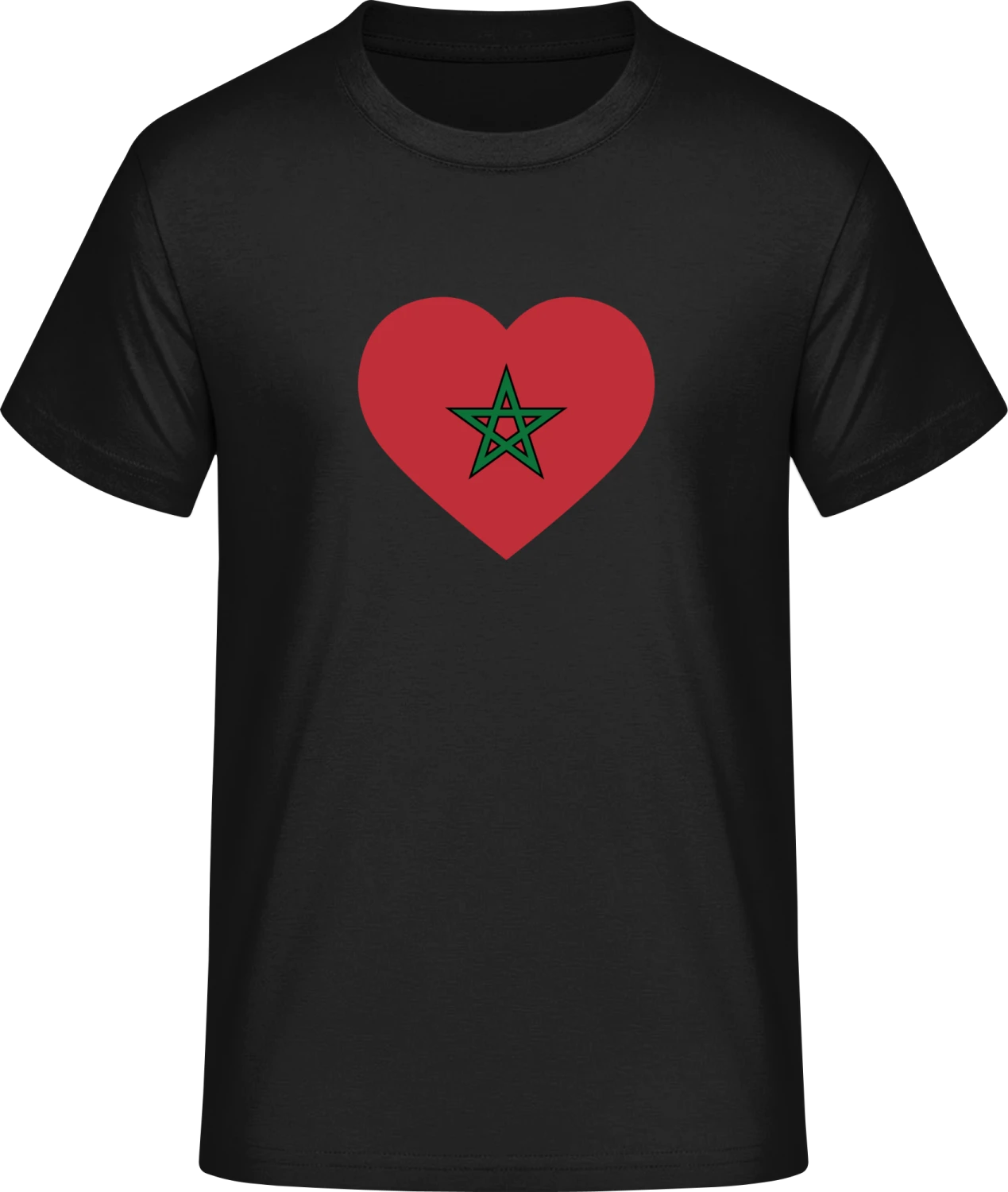 Morocco Heart Flag - Front_Schwarz