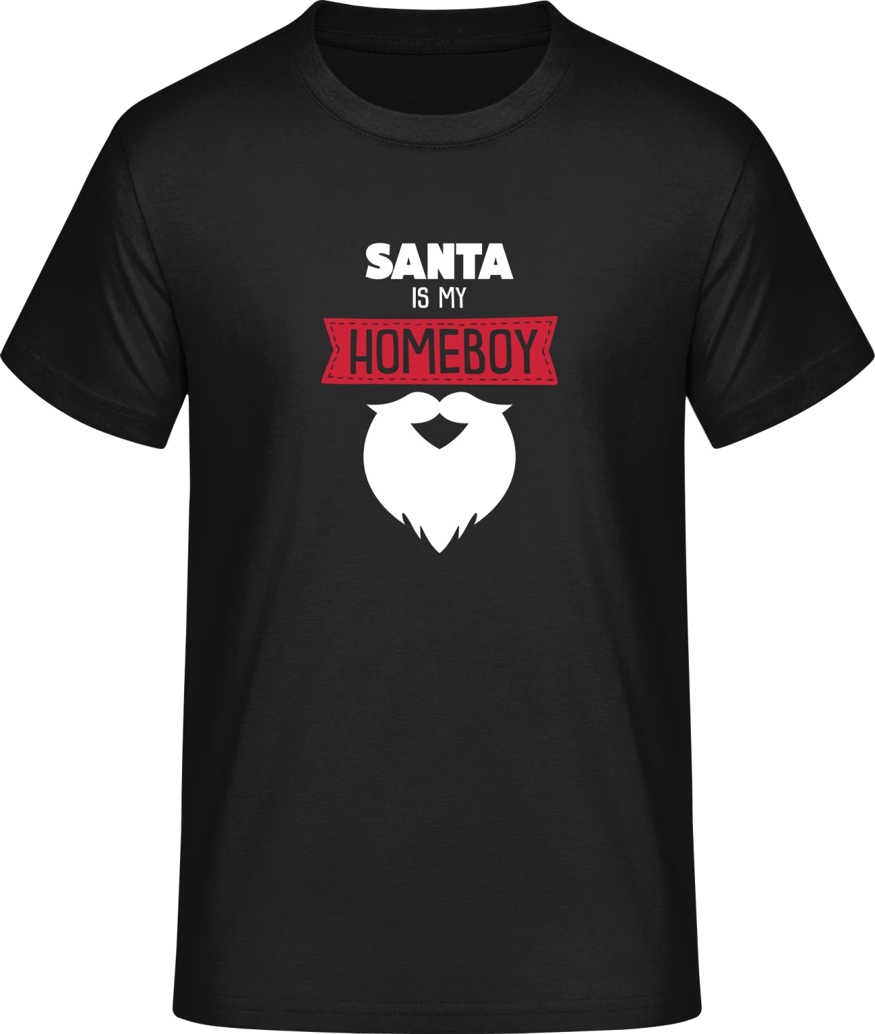 Santa Is My Homeboy Beard - Front_Schwarz