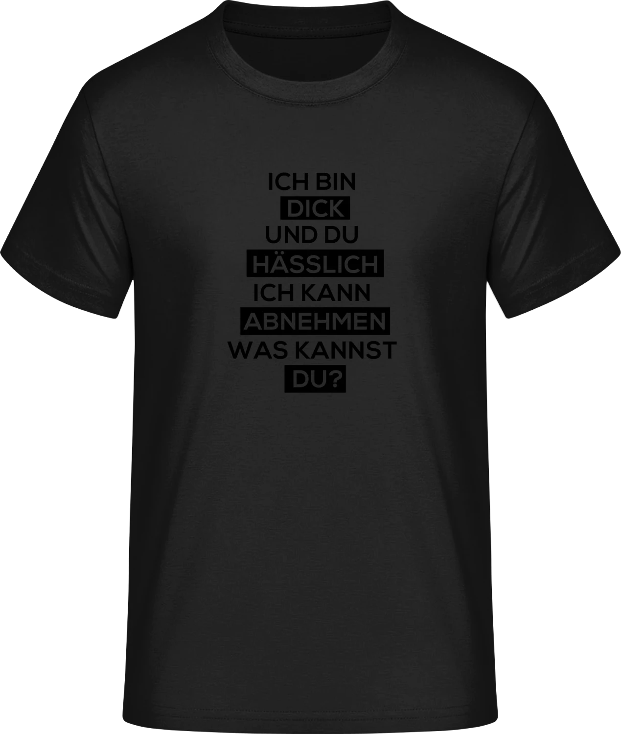 Ich bin dick und du hässlich - Front_Schwarz