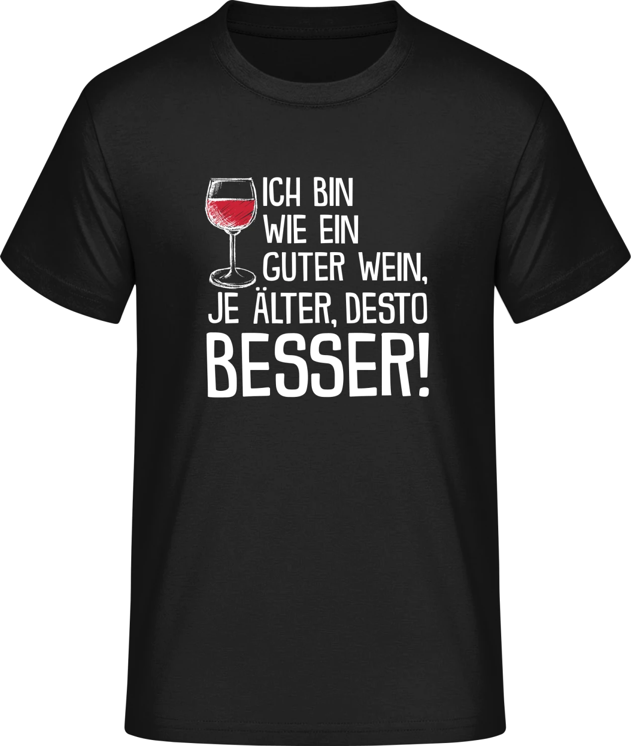 Ich bin wie ein guter Wein, je älter, desto besser! - Front_Schwarz