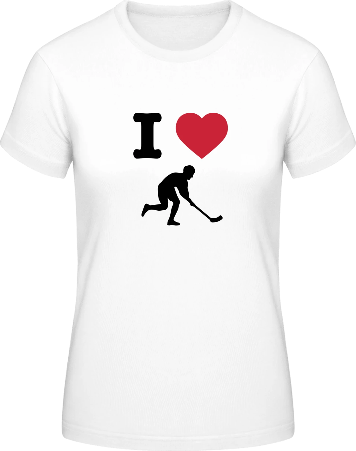 I Love Hockey - White #E190 women T-Shirt - Front