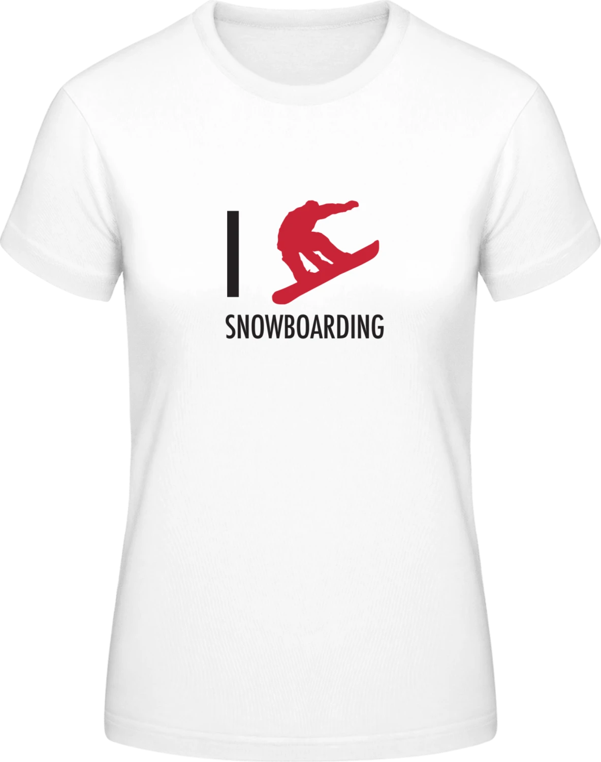 I Heart Snowboarding - White #E190 women T-Shirt - Front