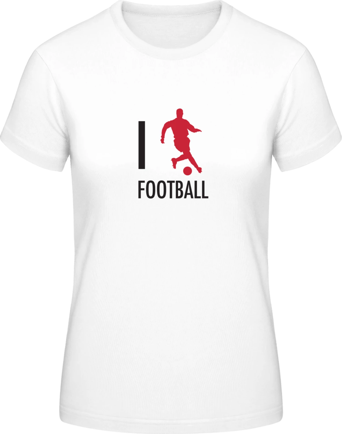 I Heart Football - White #E190 women T-Shirt - Front