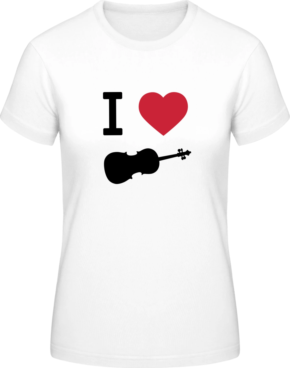 I Heart Violin - White #E190 women T-Shirt - Front