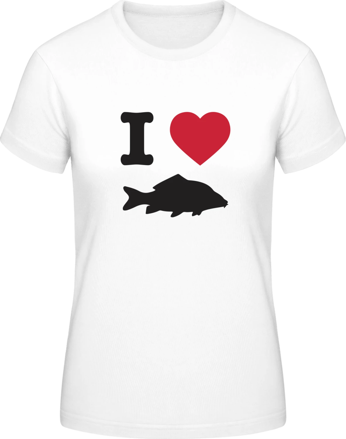 I Love Carp Fishing - White #E190 women T-Shirt - Front