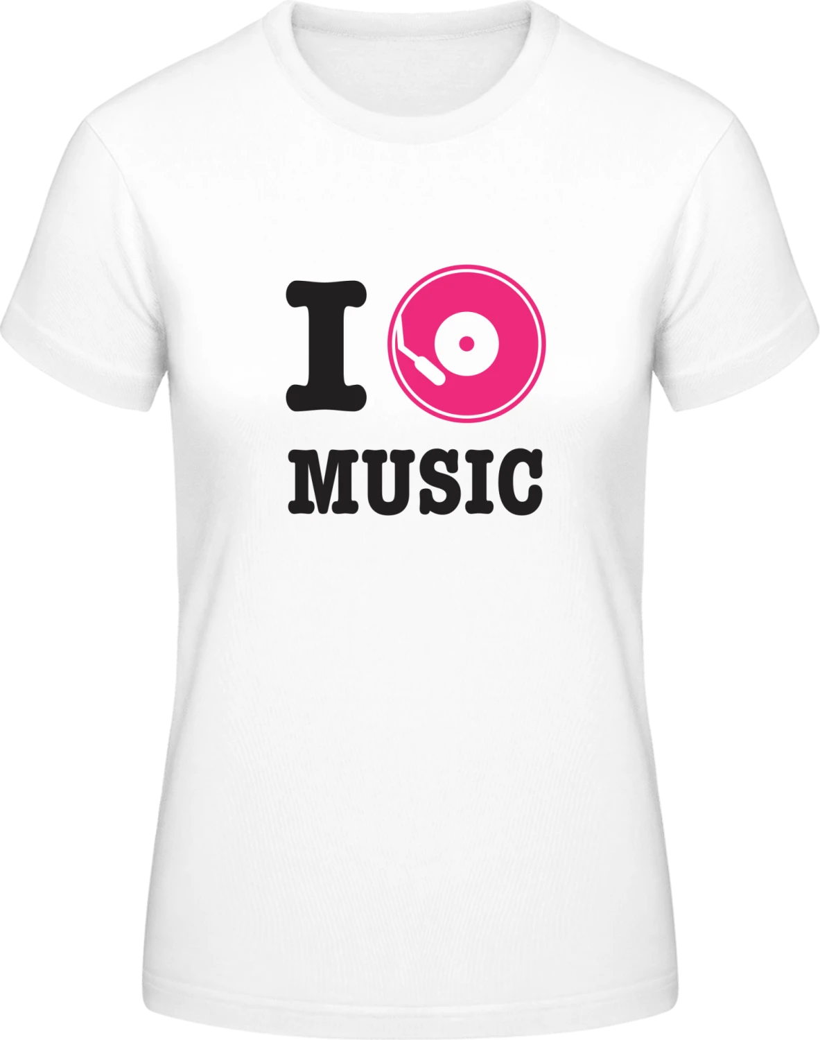 I Love Music - White #E190 women T-Shirt - Front