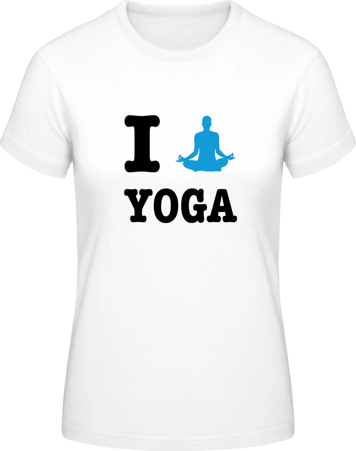 I Love Yoga - White #E190 women T-Shirt - Front