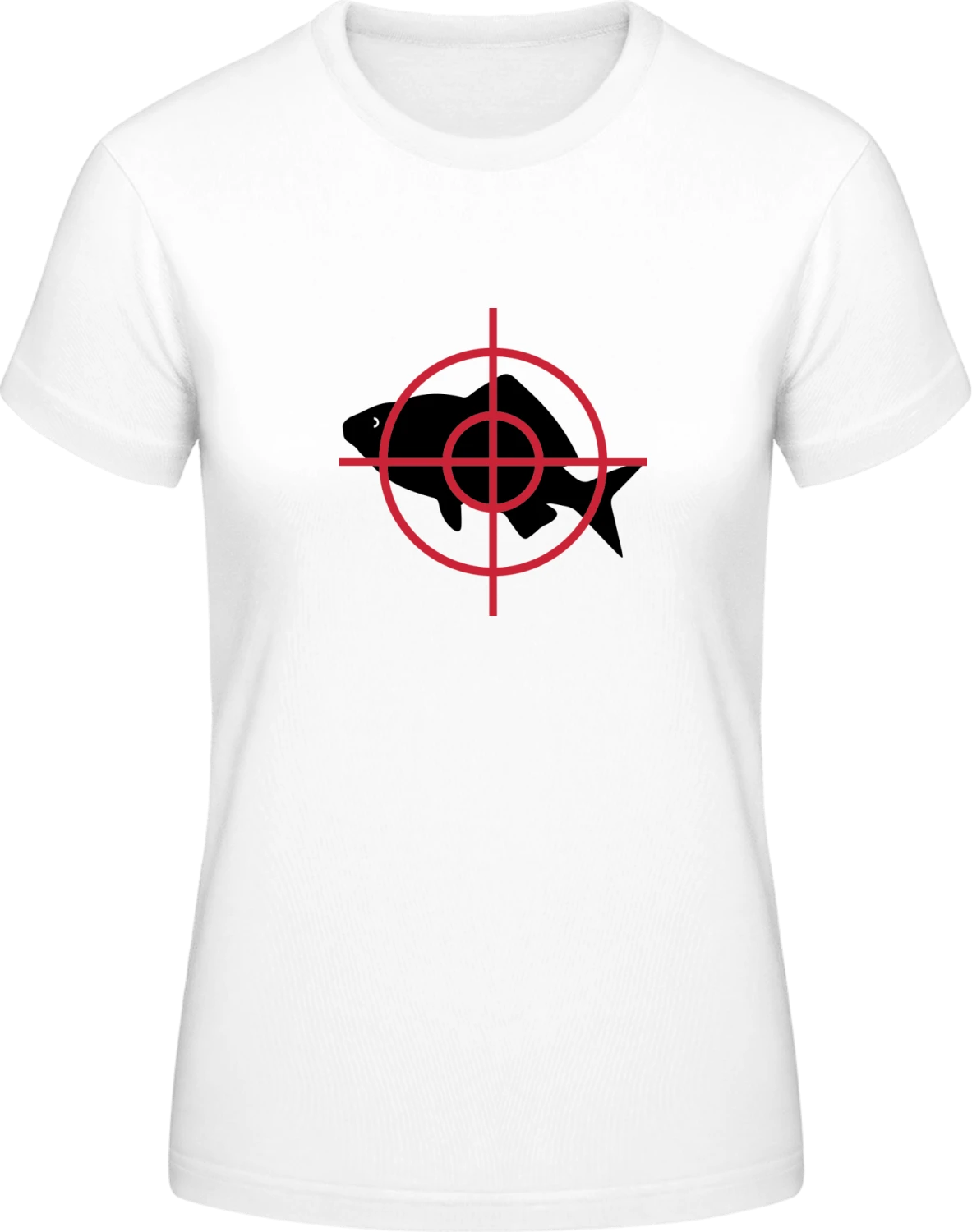 Fish Hunter - White #E190 women T-Shirt - Front