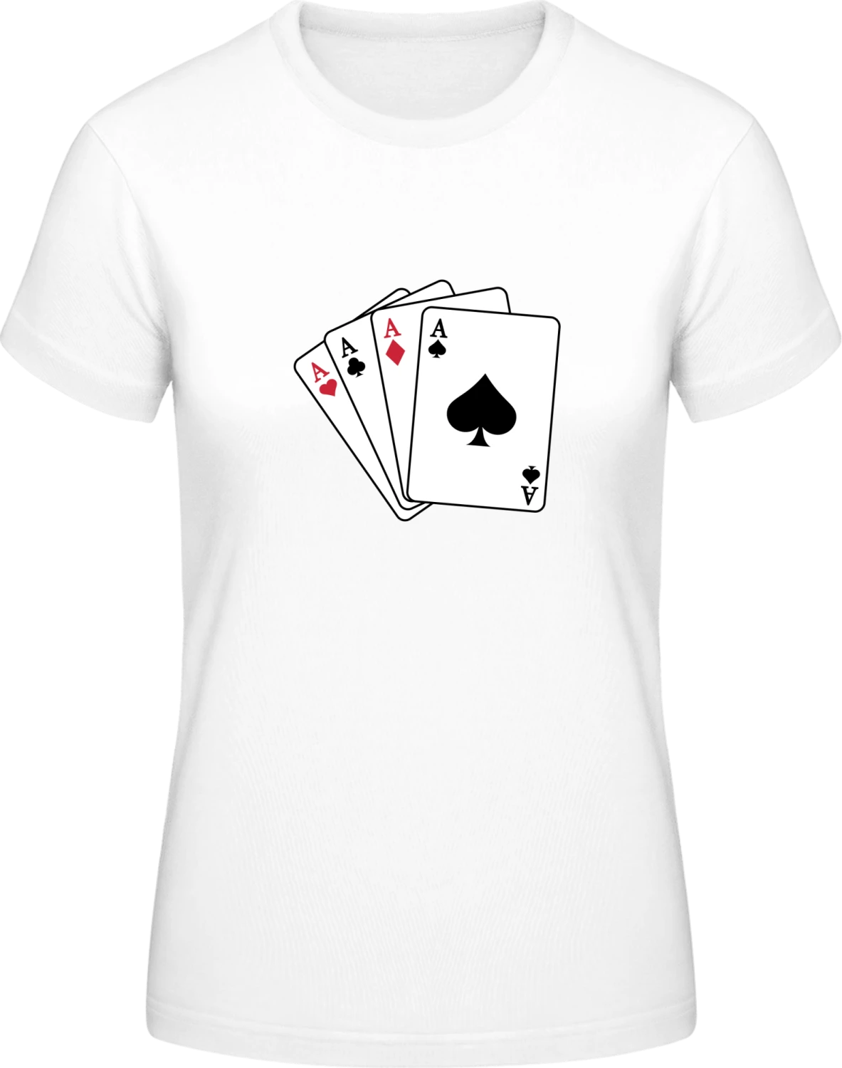 Four Aces Poker - White #E190 women T-Shirt - Front