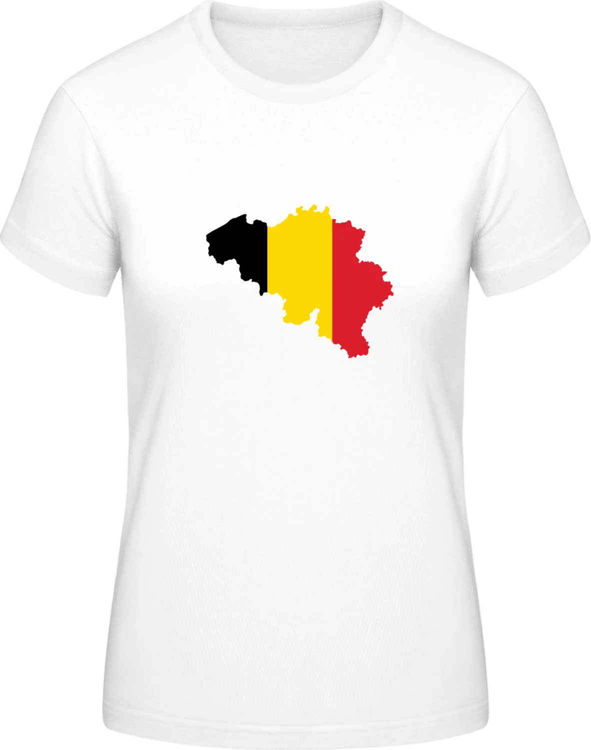 Belgium Map - White #E190 women T-Shirt - Front