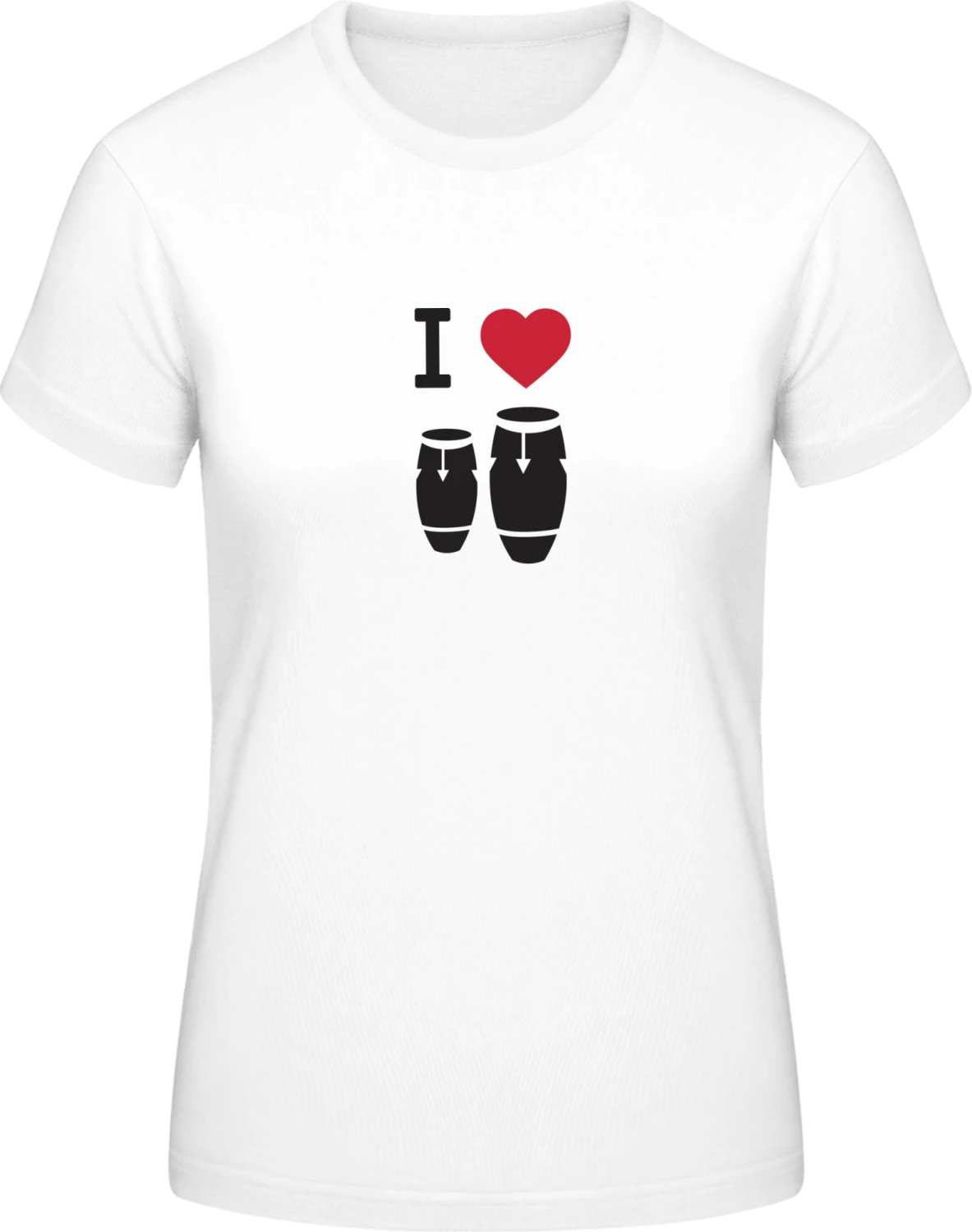 I Heart Percussion - White #E190 women T-Shirt - Front