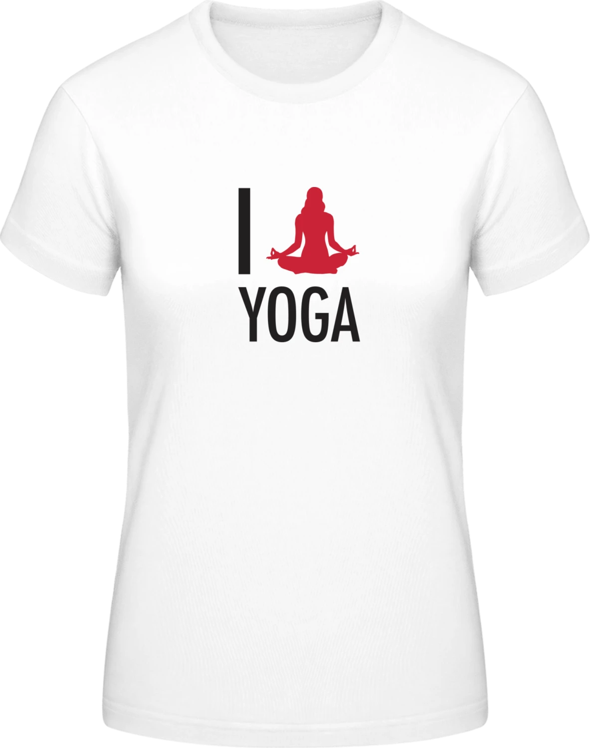 I Heart Yoga - White #E190 women T-Shirt - Front