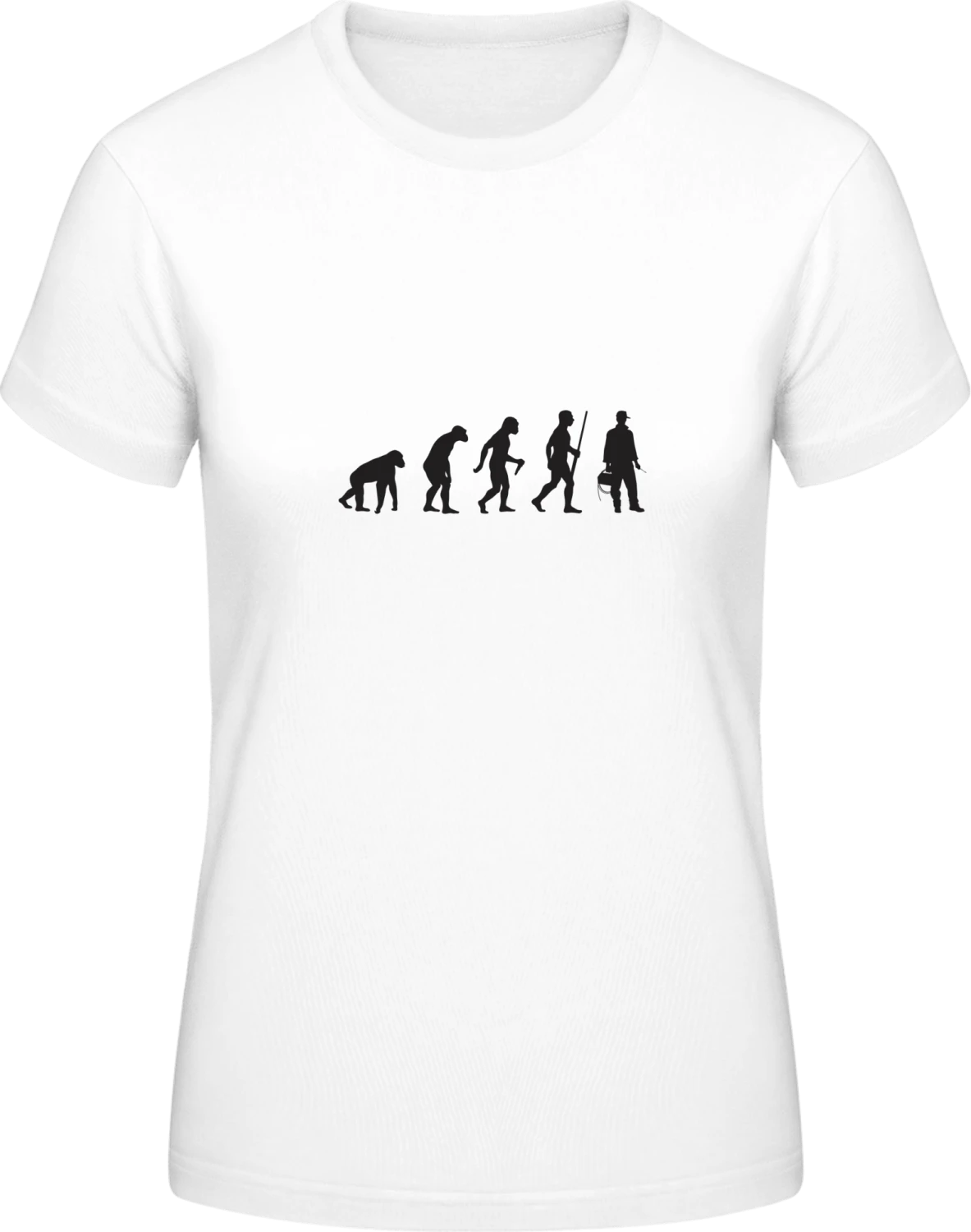 Electrician Evolution - White #E190 women T-Shirt - Front