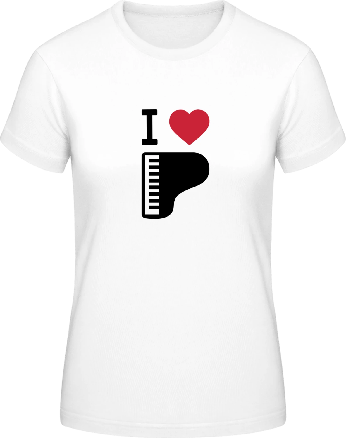 I Heart Piano - White #E190 women T-Shirt - Front