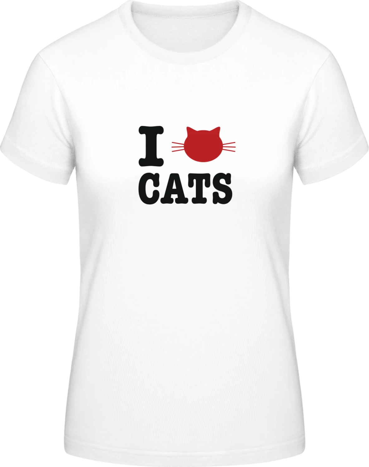 I Love Cats - White #E190 women T-Shirt - Front