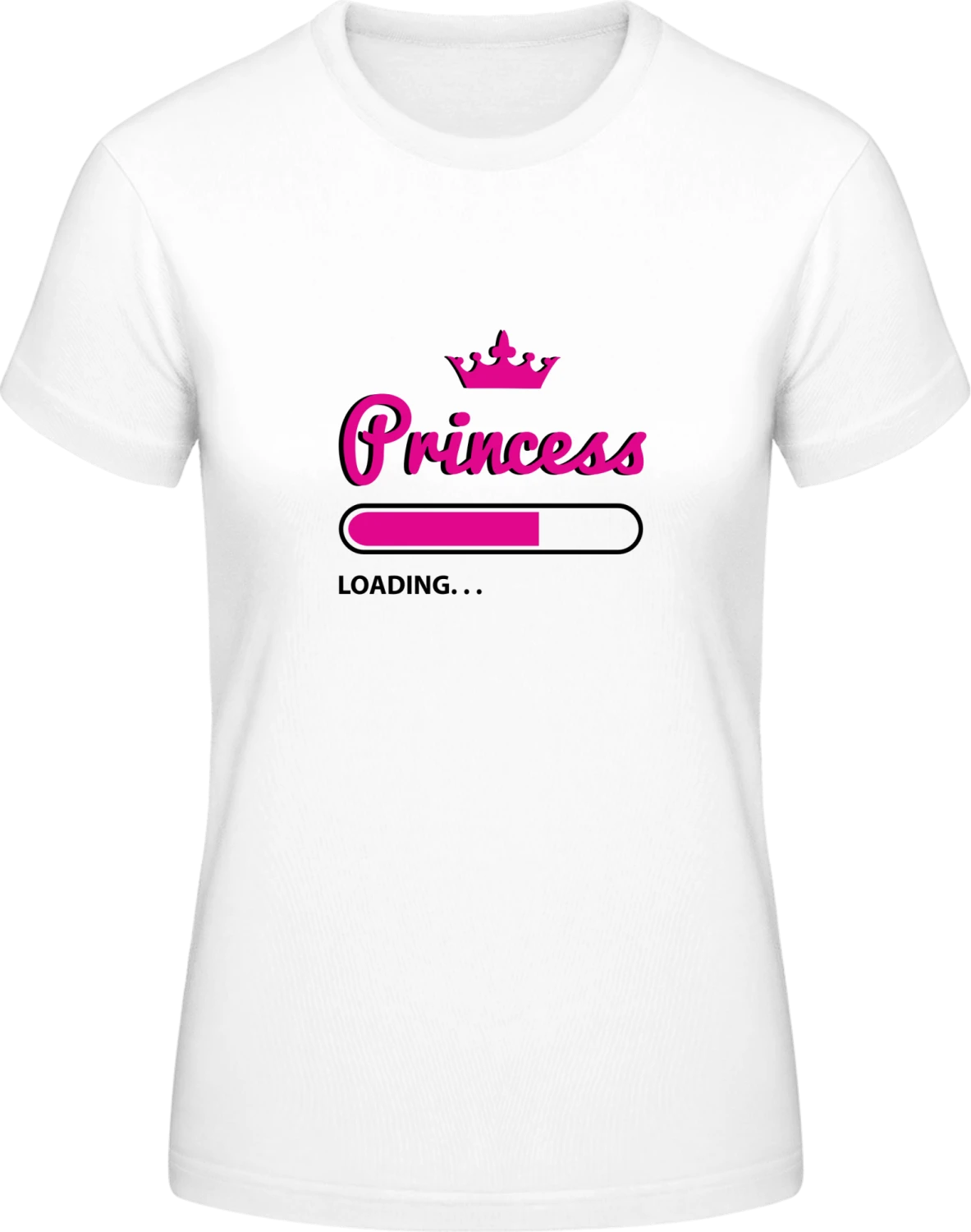 Princess Loading - White #E190 women T-Shirt - Front