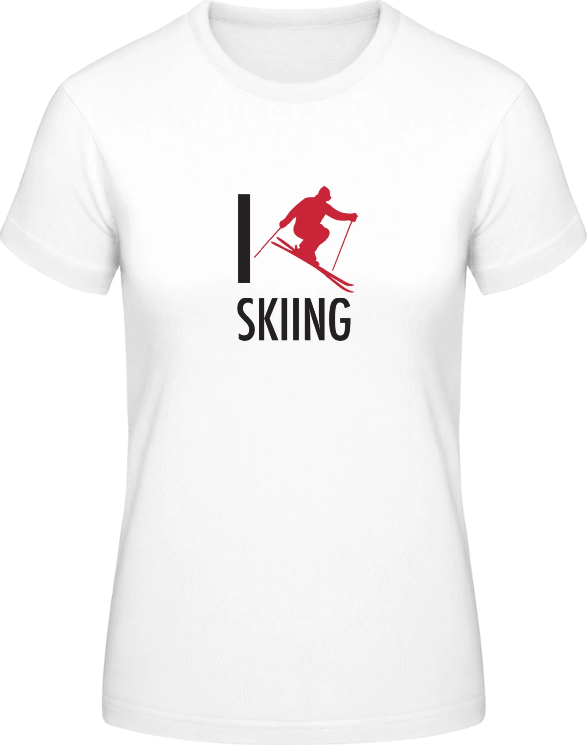 I Love Skiing - White #E190 women T-Shirt - Front