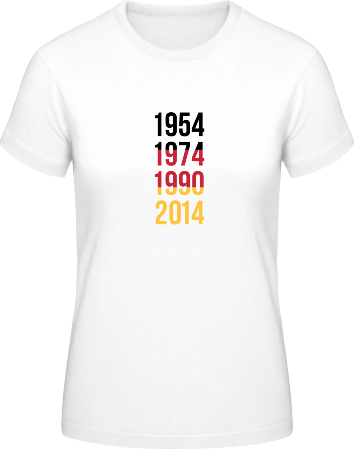 1954 1974 1990 2014 - White #E190 women T-Shirt - Front