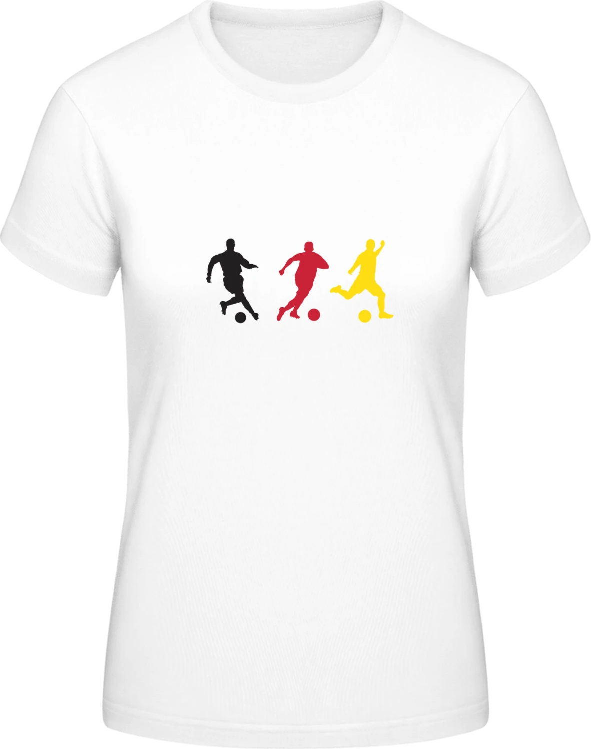 German Soccer Silhouettes - White #E190 women T-Shirt - Front