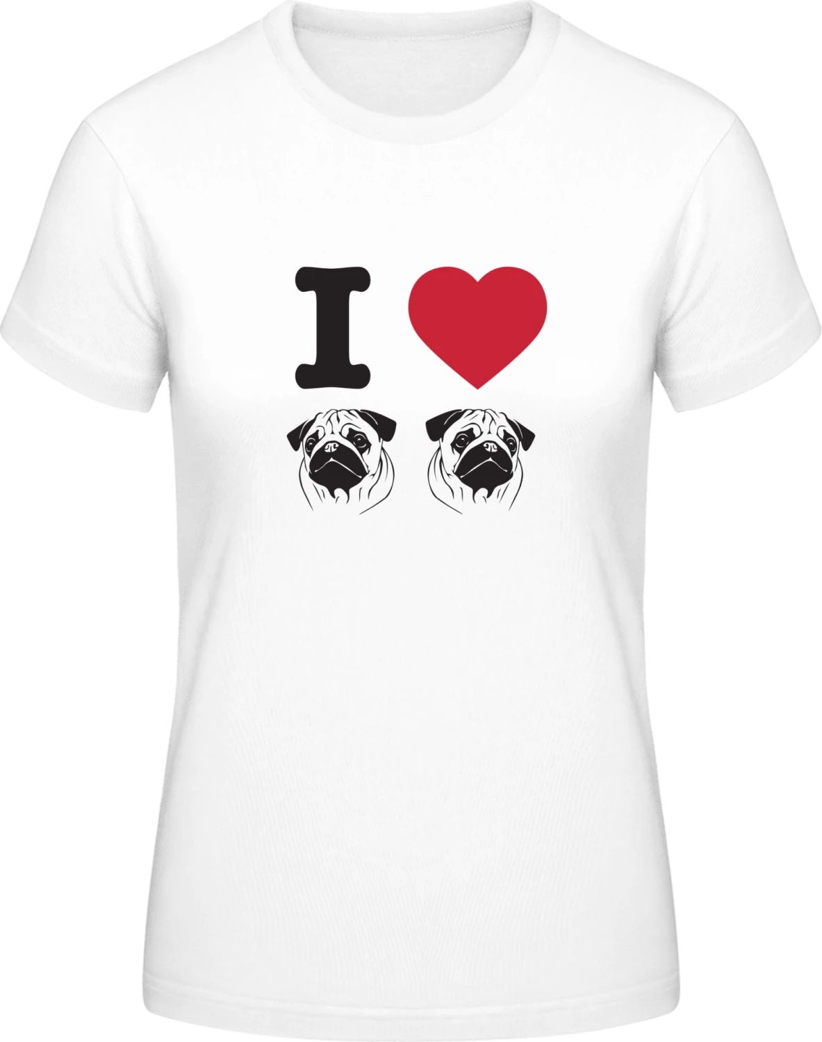 Ich liebe Möpse - White #E190 women T-Shirt - Front